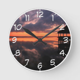 Horloge Ronde Coucher de soleil OBX