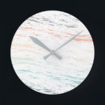 Horloge Ronde coucher de soleil sur la plage brosse moderne<br><div class="desc">c</div>