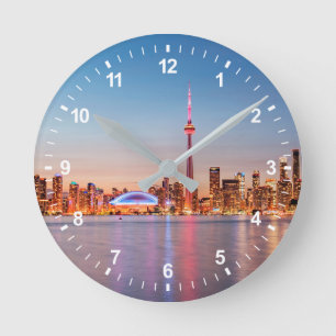 Horloge Ronde Coucher de soleil sur la skyline de Toronto