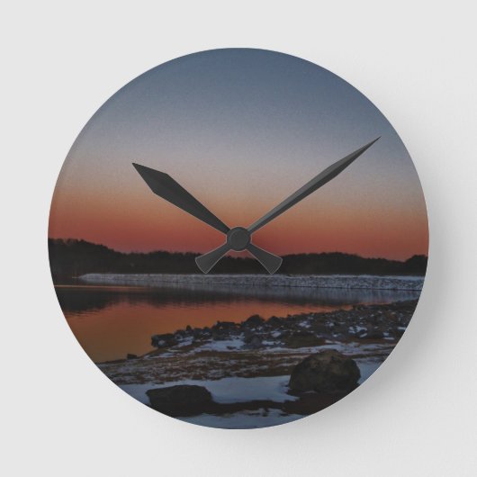 Horloge Ronde Coucher de soleil sur le lac Arrowhead (Recto)