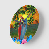 Horloge Ronde Coucher de soleil tropical (Angle)