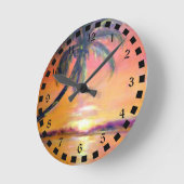 Horloge Ronde Coucher de soleil tropical dans la magnifique Flor (Angle)