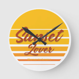 Horloge Ronde "Coucher du soleil"