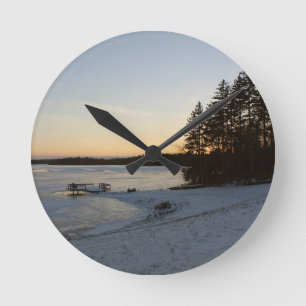 Horloge Ronde Coucher du soleil d'hiver