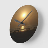 Horloge Ronde Coucher du soleil en été (Angle)