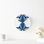 Horloge Ronde Couches d'art déco dans le bleu (Maison)
