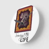 Horloge Ronde Coudre Est Ma Vie (Angle)