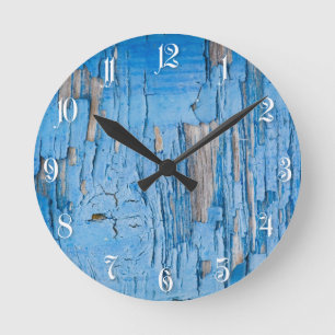 Horloge Ronde Couleur bleue peinte surface