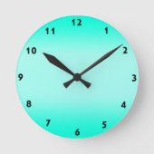 Horloge Ronde Couleur de dégradé vert simple moderne (Recto)