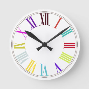Horloge Ronde Couleur de fond DIY/numéros romains de PixDezine