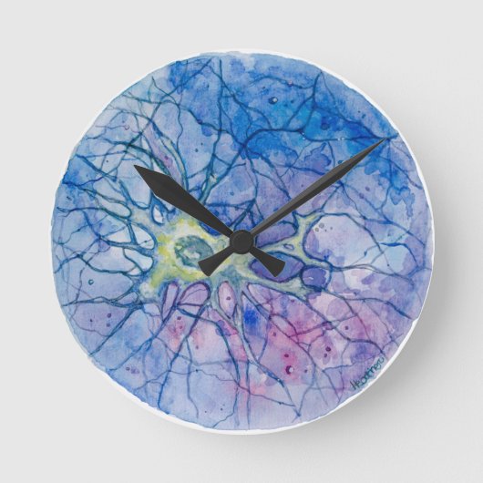 Horloge Ronde Couleur pour aquarelle de neurone (Recto)
