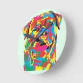 Horloge Ronde couleur rottweiler (Angle)