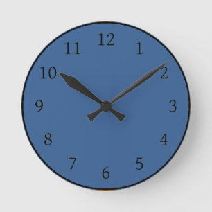 Horloge Ronde Couleur solide bleue Cobalt