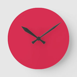 Horloge Ronde Couleur solide Crimson Classique Élégant ten