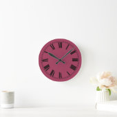 Horloge Ronde Couleur solide du vin (Maison)