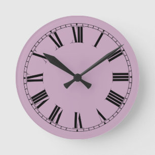 Horloge Ronde Couleur solide Mauve