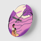 Horloge Ronde Couleur violet (Angle)