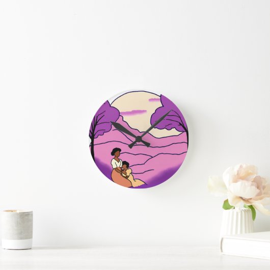 Horloge Ronde Couleur violet (Maison)