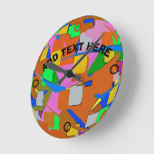 Horloge Ronde Couleurs Abstraites (Angle)