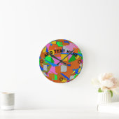 Horloge Ronde Couleurs Abstraites (Maison)