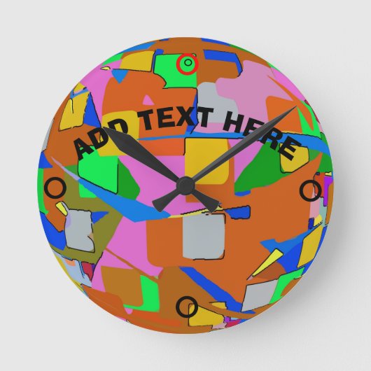 Horloge Ronde Couleurs Abstraites (Recto)
