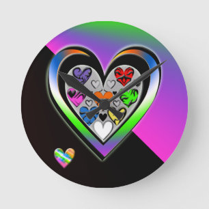 Horloge Ronde Couleurs d'amour
