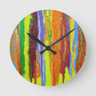 Horloge Ronde Couleurs de goutte Cadeaux Art Design Abstrait
