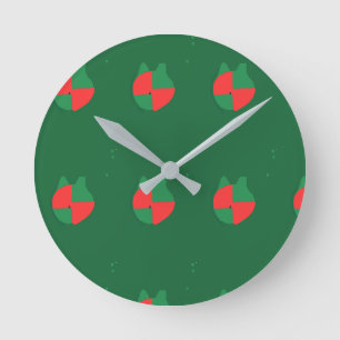 Horloge Ronde Couleurs de Noël