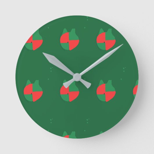 Horloge Ronde Couleurs de Noël (Recto)