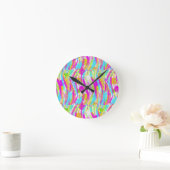 HORLOGE RONDE COULEURS DE PRINTEMPS (Maison)