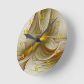 Horloge Ronde Couleurs des métaux précieux, art fractal Abstrait (Angle)