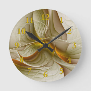 Horloge Ronde Couleurs des métaux précieux, art fractal Abstrait