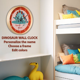 Horloge Ronde Couleurs personnalisées de coutume du Stegosaurus