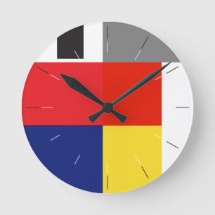 Horloge Ronde COULEURS RONDES   rouge, jaune, bleu, noir, abstra