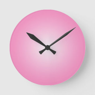 Horloge Ronde Couleurs rose pastel Ombre de dégradé de flou Ab