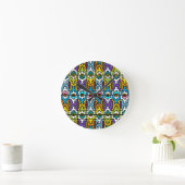 Horloge Ronde Couleurs vives motif africain (Maison)