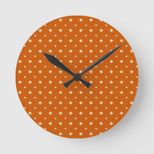 Horloge Ronde Country chic, orange brûlé, neutre, motif