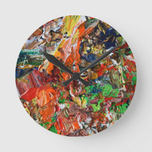Horloge Ronde Coup de pinceau expressif de la palette de l'artis