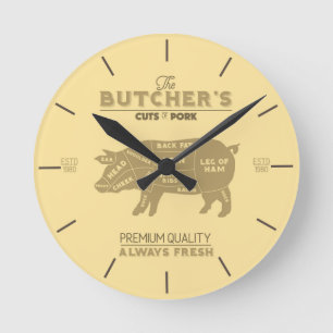 Horloge Ronde Coupe de Pork Pig