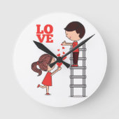 Horloge Ronde Couple Love Red Hearts Clock (Recto)