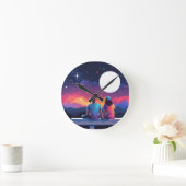 Horloge Ronde Couple stargazing (Maison)