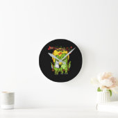Horloge Ronde Couple T-Rex Dinosaur mignon (Maison)