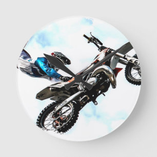 Horloge Ronde course acrobatique à moto