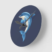 Horloge Ronde Coussin dauphin souriant (Angle)