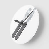 Horloge Ronde Couteau et fourchette (Angle)