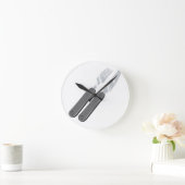 Horloge Ronde Couteau et fourchette (Maison)