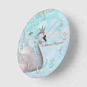 Horloge Ronde Coutume de princesse Gold Glitter Boutique Style (Angle)