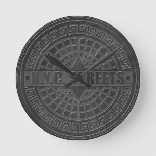 Horloge Ronde Couvercles de trou en marbre noir