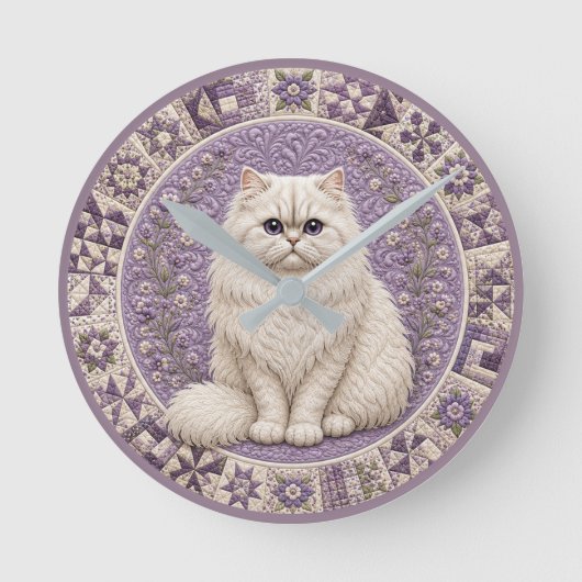 Horloge Ronde Couverture de chat persan (Recto)