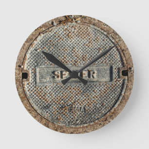 Horloge Ronde Couverture de trou d'homme d'égout